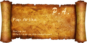 Pap Arika névjegykártya